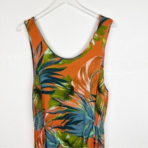 Soft Surroundings Tropical Maxi Ruffle Tank Dress Large - Picture 2 of 6